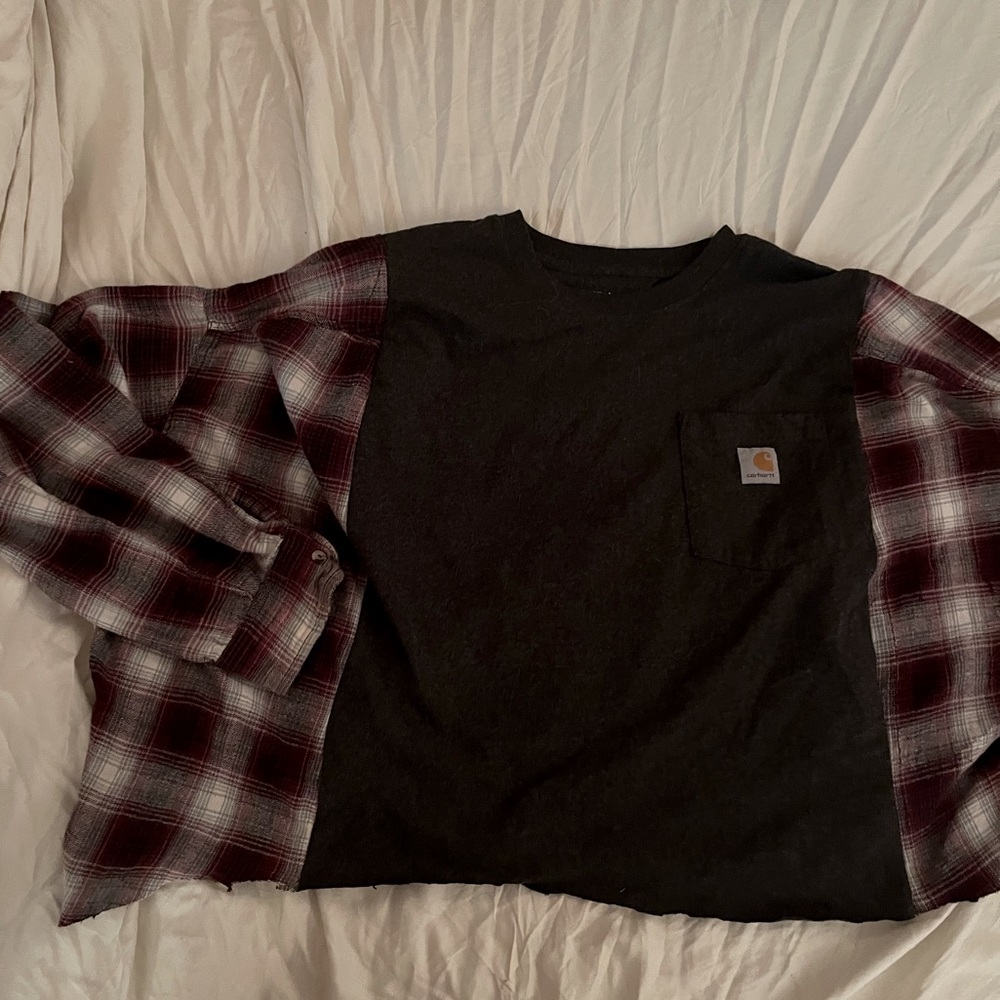 CROPPED FLANNEL CARHARTT REWORK